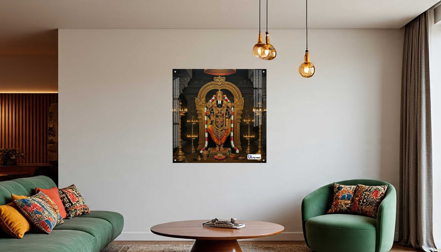 Divine Tirupati Balaji Square Acrylic Wall Art