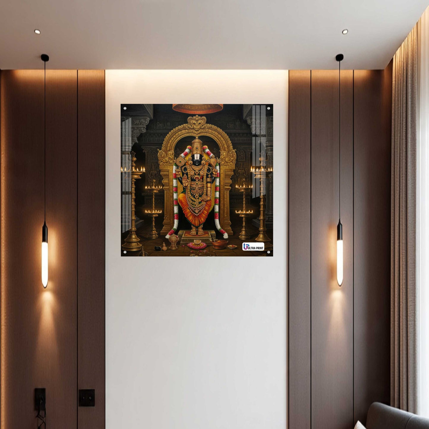 Divine Tirupati Balaji Square Acrylic Wall Art