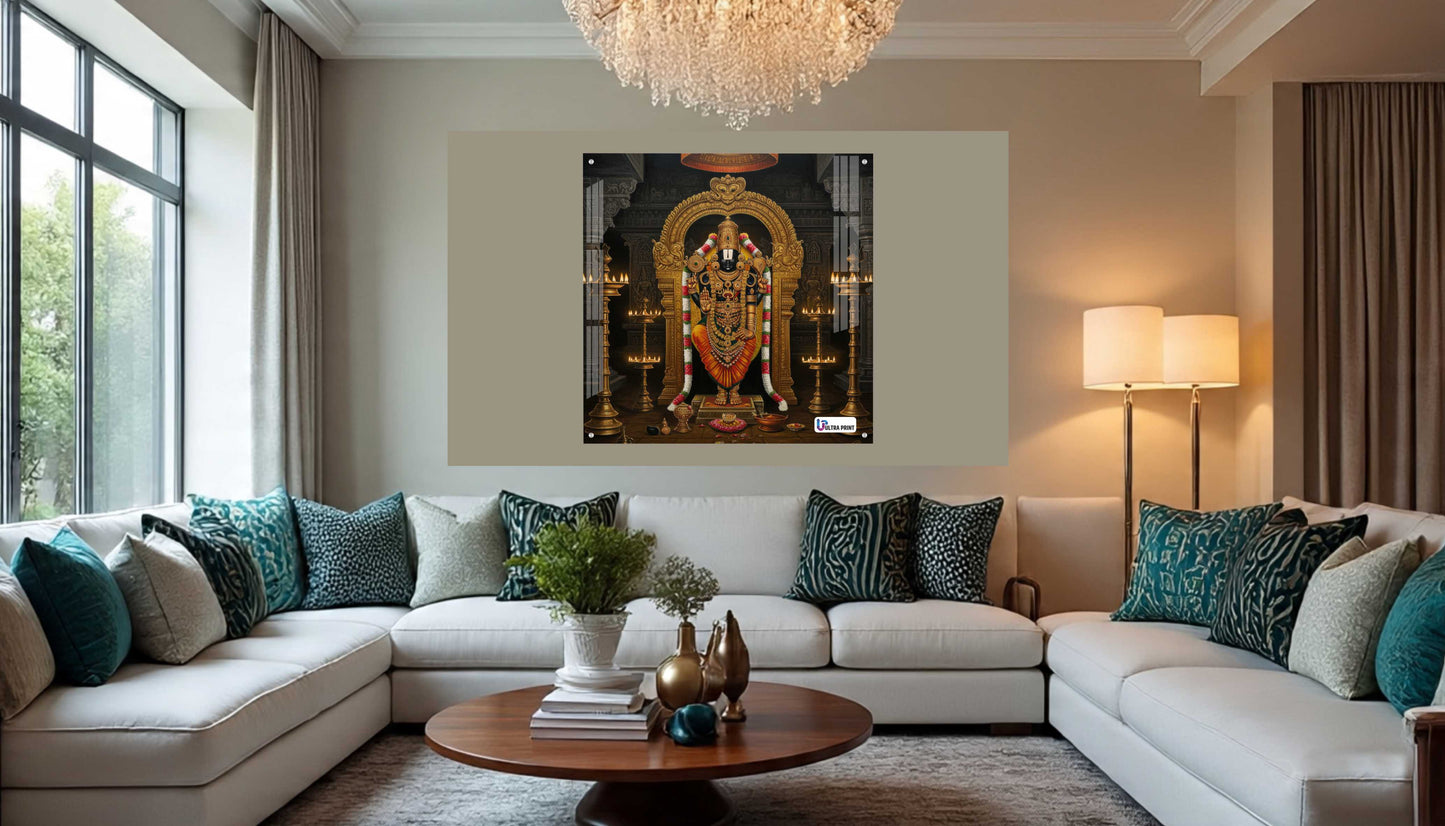 Divine Tirupati Balaji Square Acrylic Wall Art