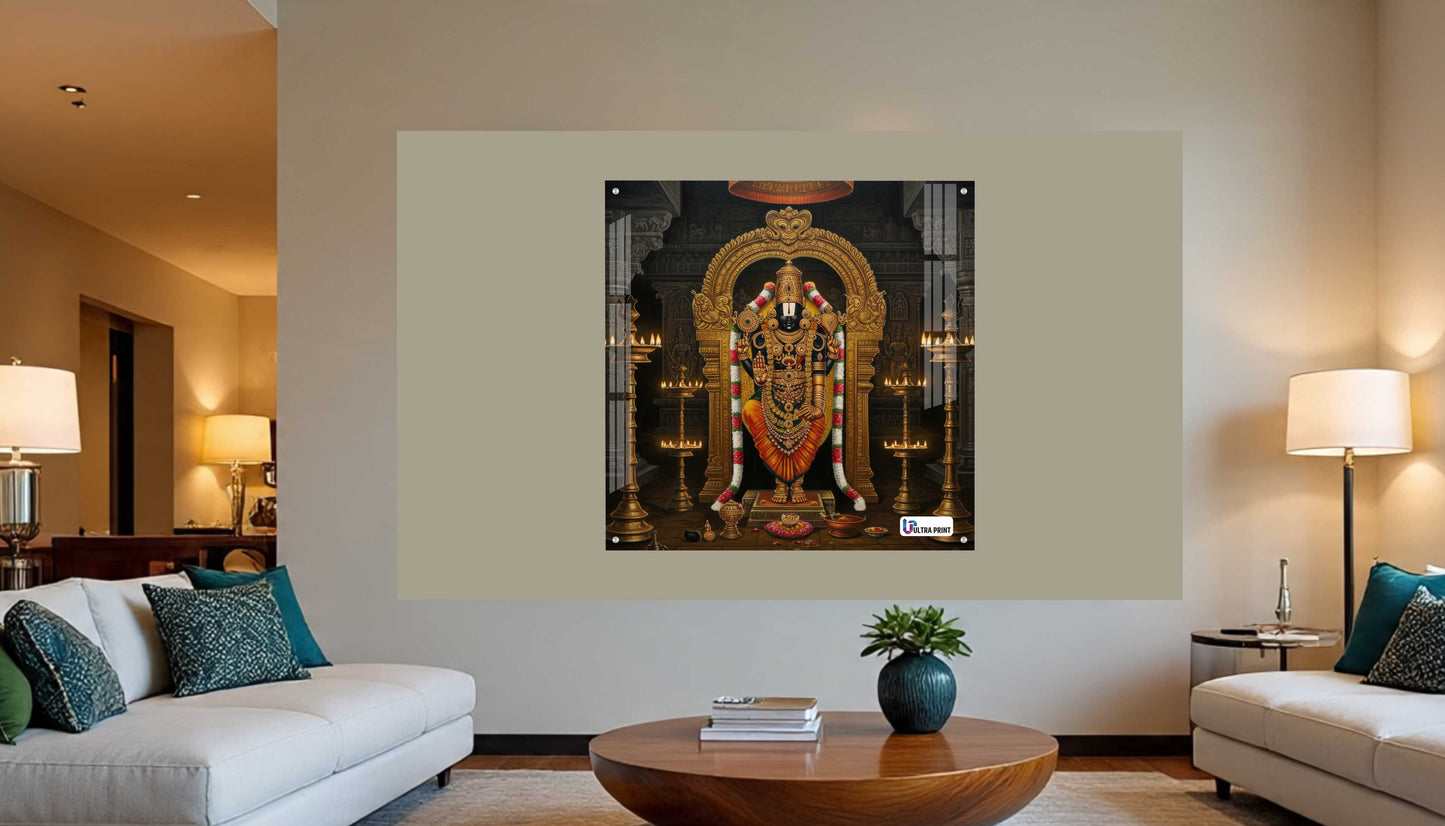 Divine Tirupati Balaji Square Acrylic Wall Art