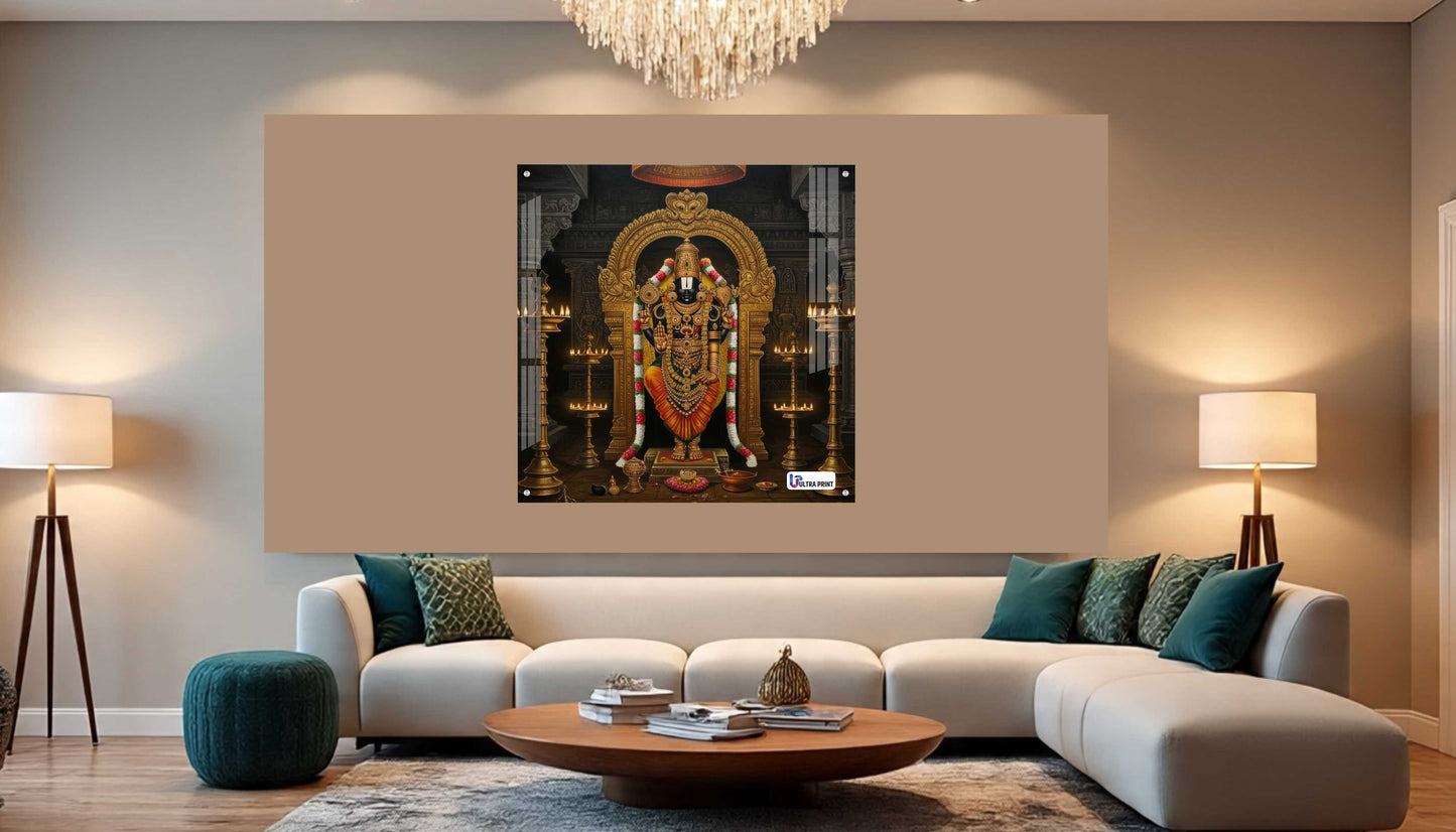 Divine Tirupati Balaji Square Acrylic Wall Art