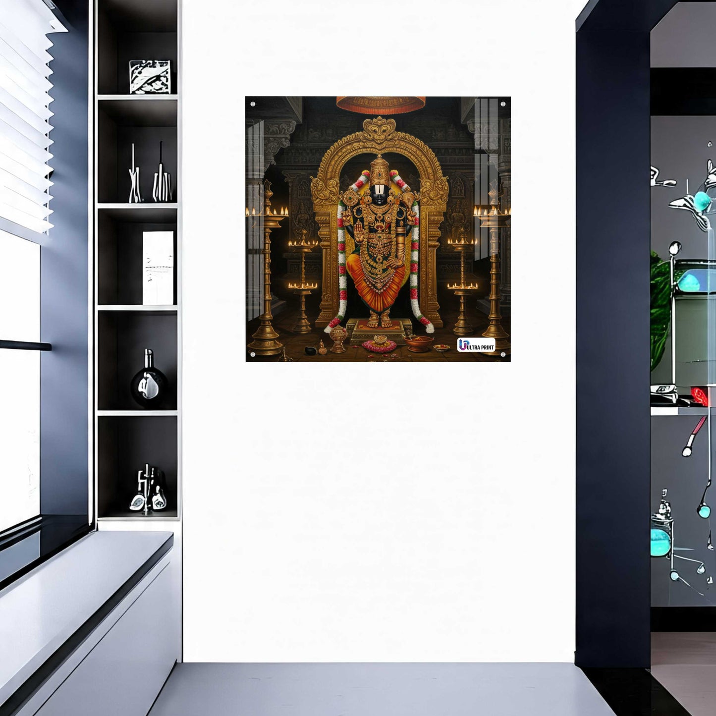 Divine Tirupati Balaji Square Acrylic Wall Art