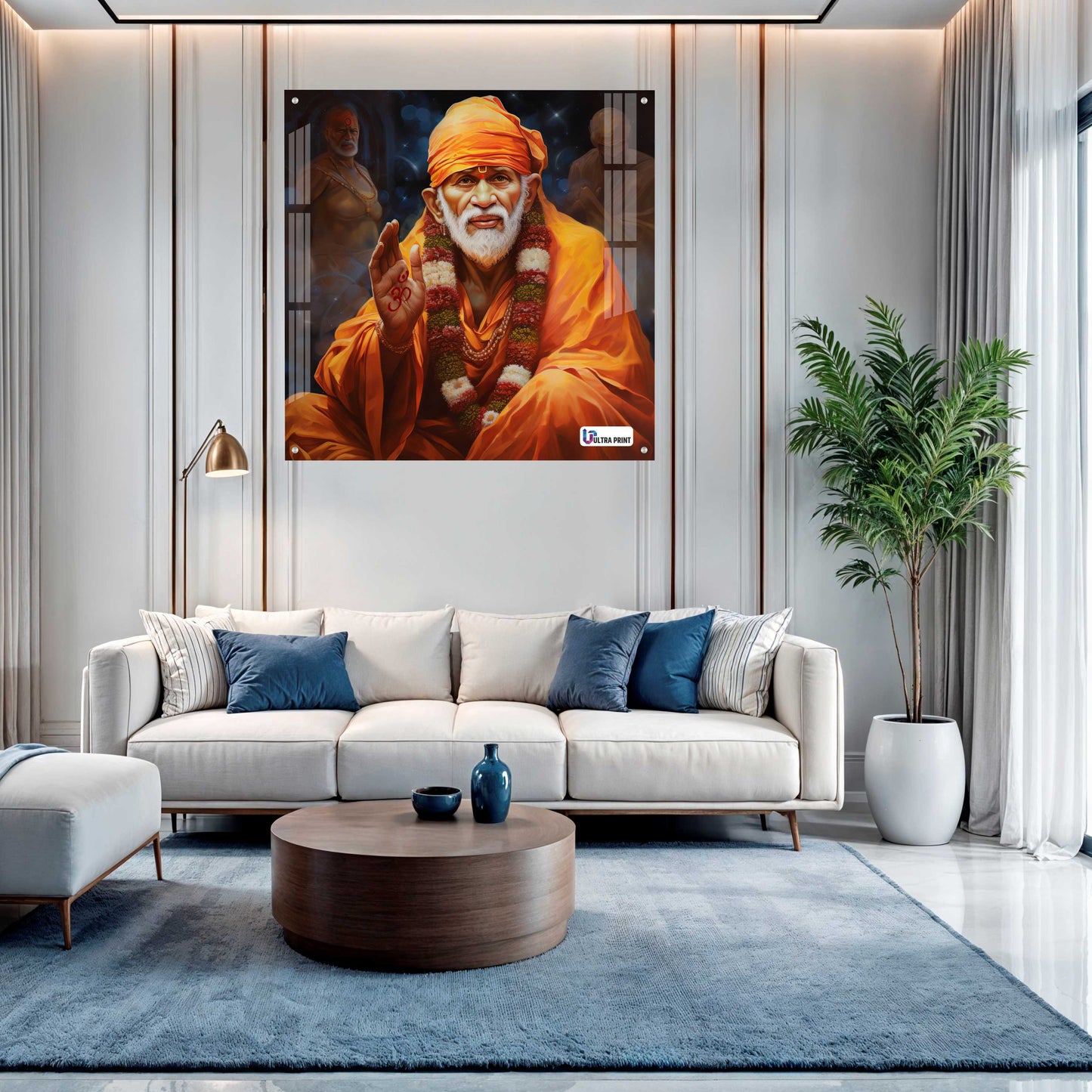 Blessing Shirdi Sai Baba Square Acrylic Wall Art