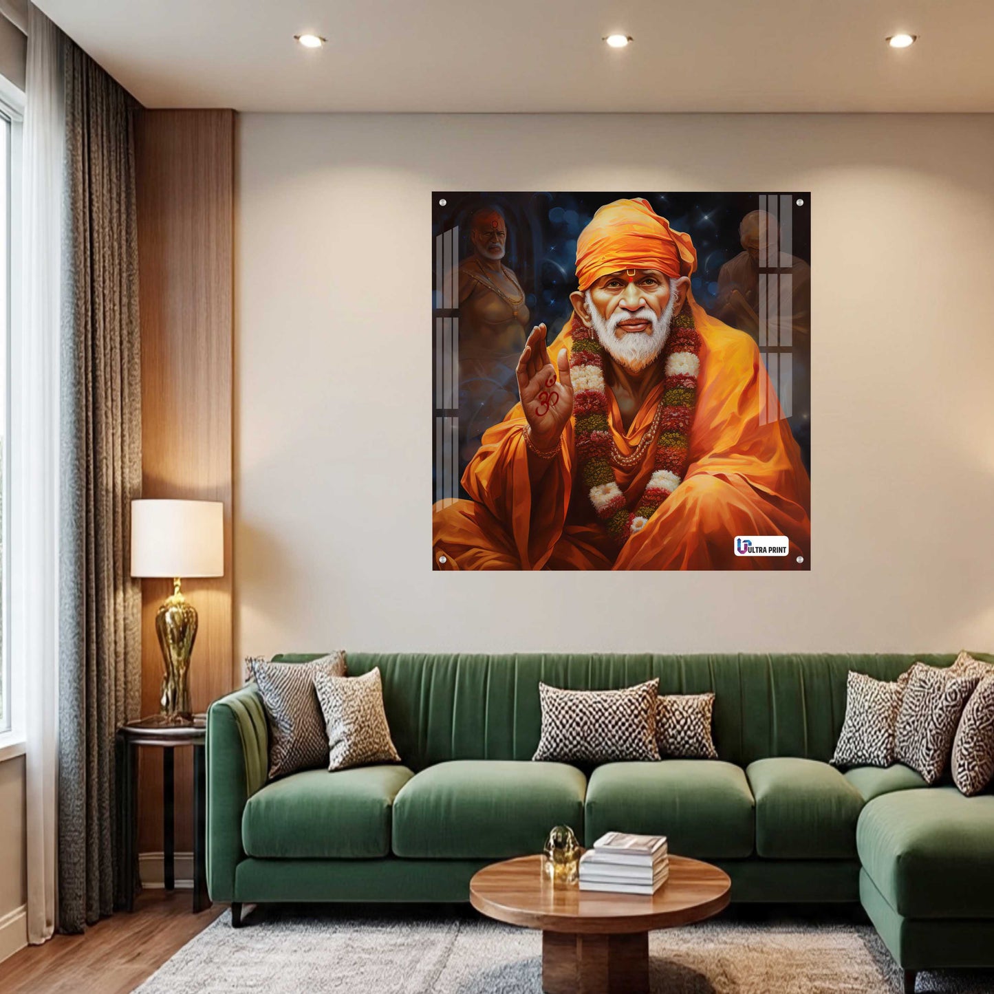 Blessing Shirdi Sai Baba Square Acrylic Wall Art