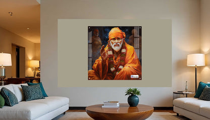 Blessing Shirdi Sai Baba Square Acrylic Wall Art