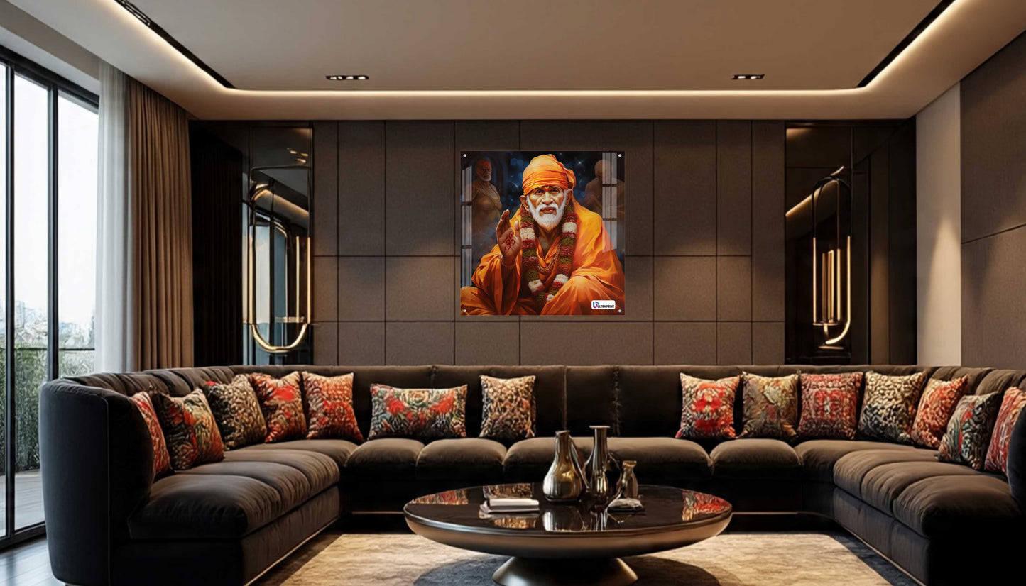 Blessing Shirdi Sai Baba Square Acrylic Wall Art