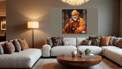 Blessing Shirdi Sai Baba Square Acrylic Wall Art