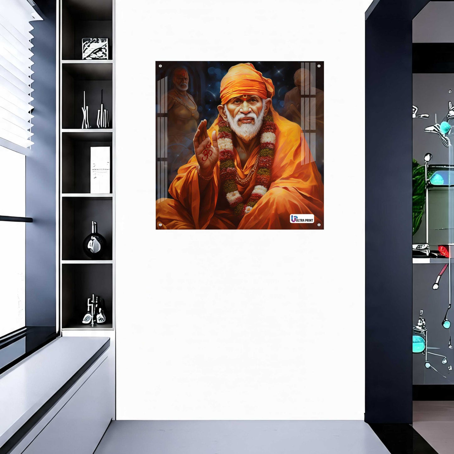 Blessing Shirdi Sai Baba Square Acrylic Wall Art