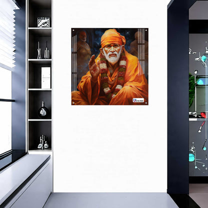 Blessing Shirdi Sai Baba Square Acrylic Wall Art