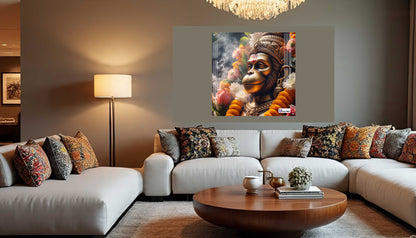 Sacred Hanuman Portrait Square Acrylic Wall Art