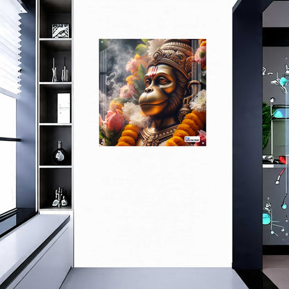 Sacred Hanuman Portrait Square Acrylic Wall Art