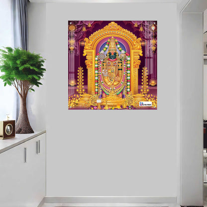 Tirupati Balaji Divine Darshan Square Acrylic Wall Art