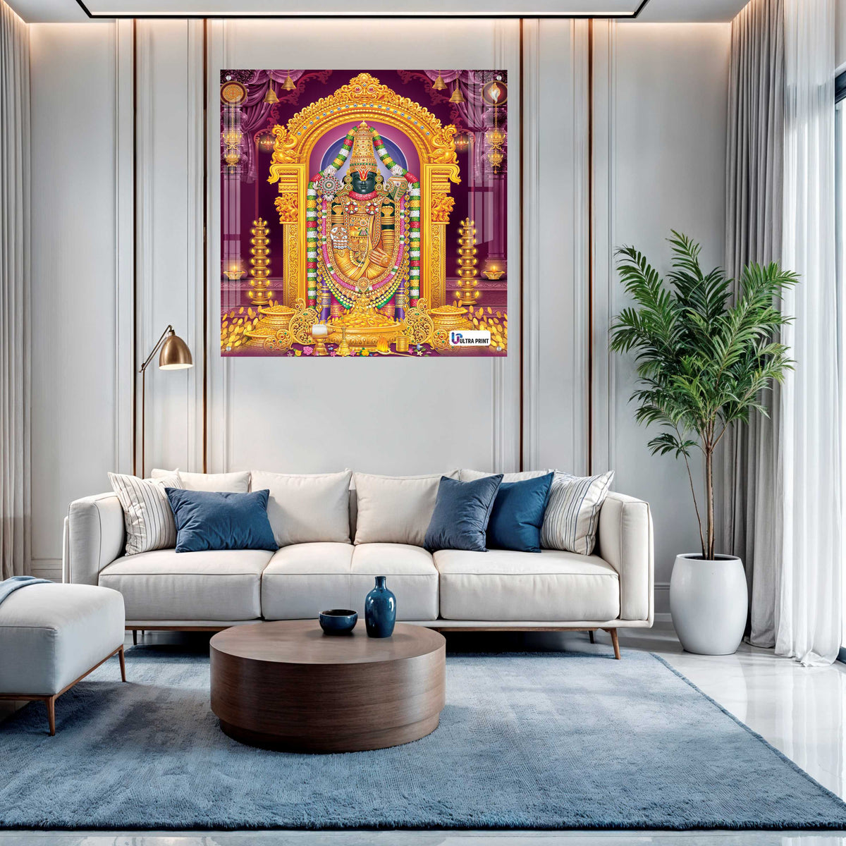 Tirupati Balaji Divine Darshan Square Acrylic Wall Art