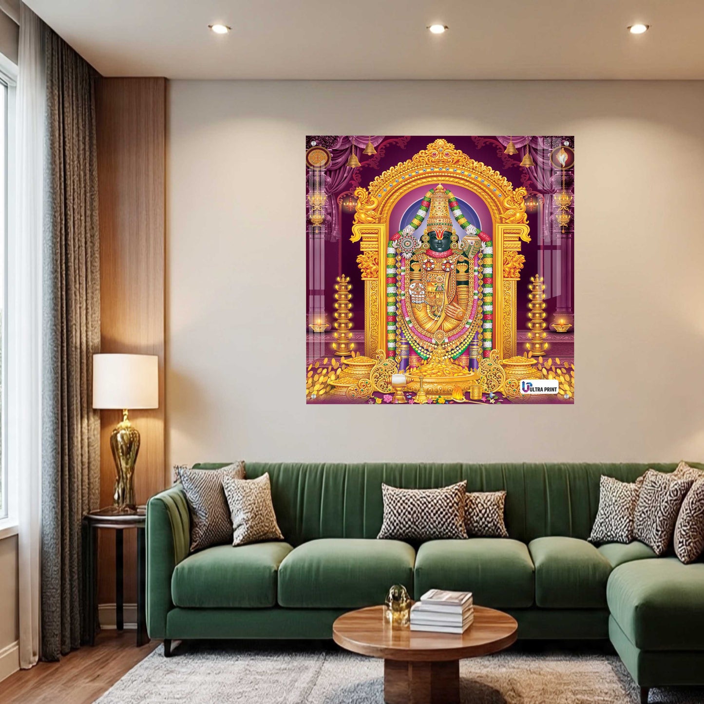 Tirupati Balaji Divine Darshan Square Acrylic Wall Art