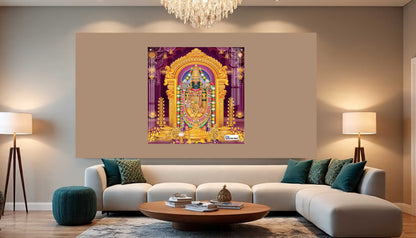 Tirupati Balaji Divine Darshan Square Acrylic Wall Art