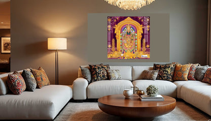Tirupati Balaji Divine Darshan Square Acrylic Wall Art