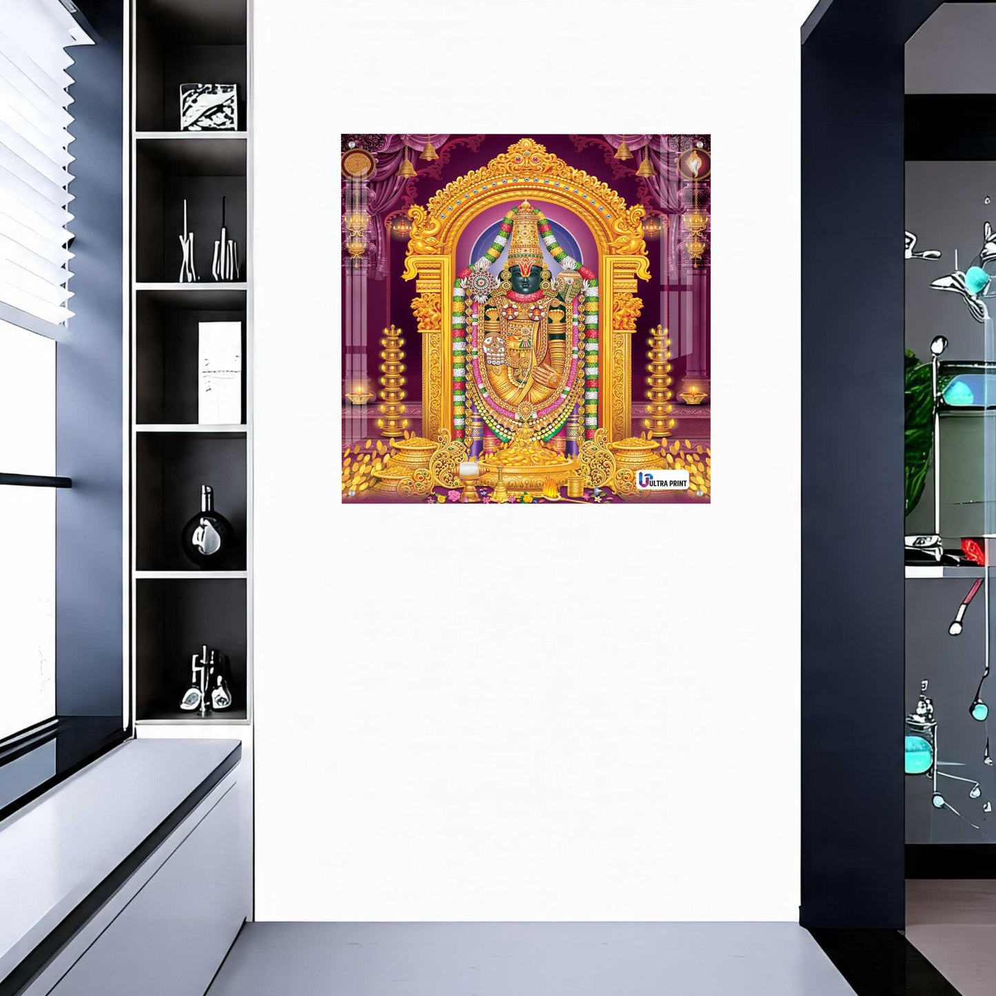 Tirupati Balaji Divine Darshan Square Acrylic Wall Art