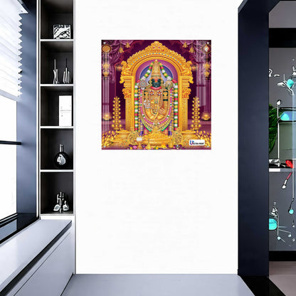 Tirupati Balaji Divine Darshan Square Acrylic Wall Art
