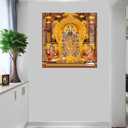 Tirupati Balaji Divine Darbar Square Acrylic Wall Art