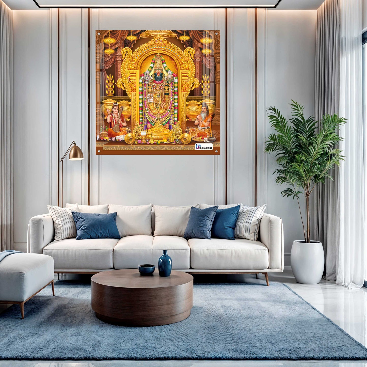 Tirupati Balaji Divine Darbar Square Acrylic Wall Art