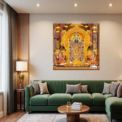 Tirupati Balaji Divine Darbar Square Acrylic Wall Art