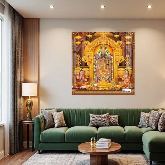 Tirupati Balaji Divine Darbar Square Acrylic Wall Art