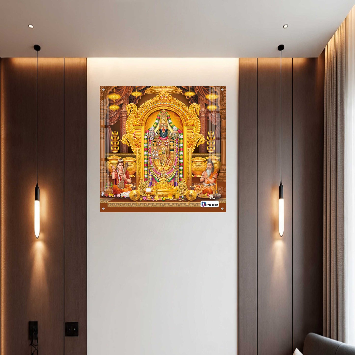 Tirupati Balaji Divine Darbar Square Acrylic Wall Art