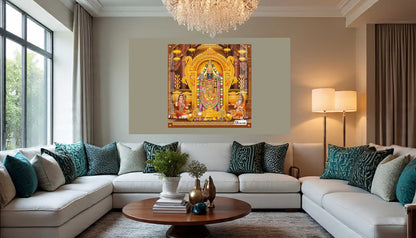 Tirupati Balaji Divine Darbar Square Acrylic Wall Art
