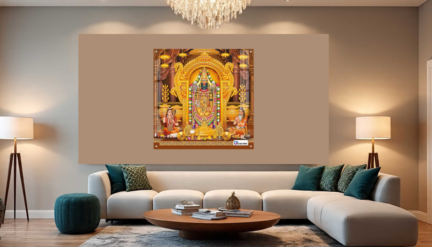 Tirupati Balaji Divine Darbar Square Acrylic Wall Art