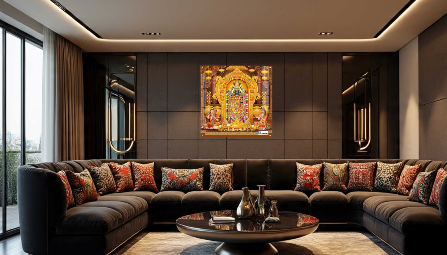 Tirupati Balaji Divine Darbar Square Acrylic Wall Art