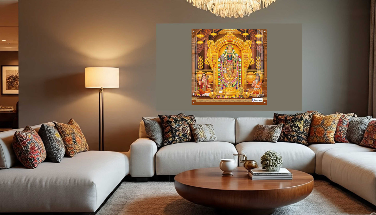 Tirupati Balaji Divine Darbar Square Acrylic Wall Art