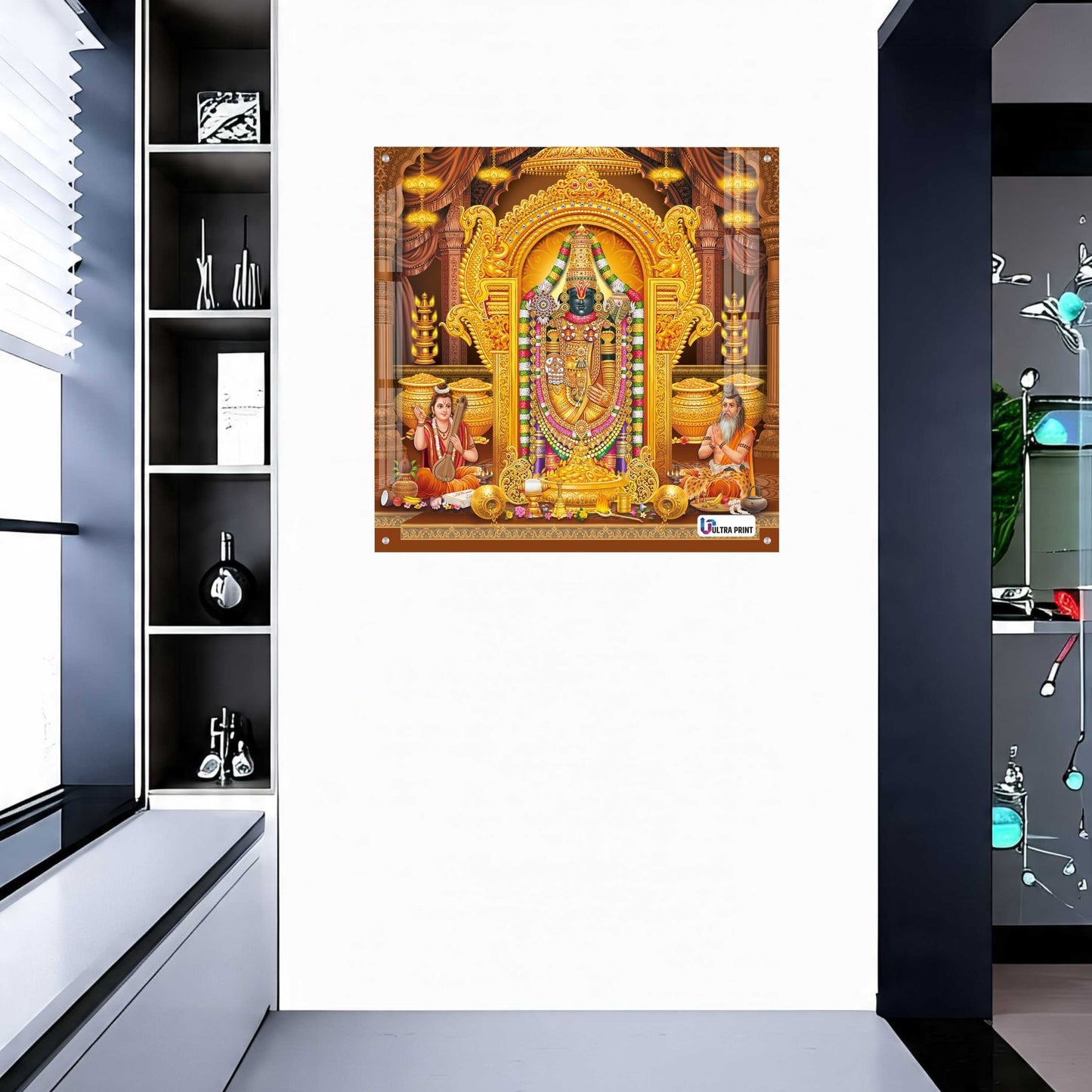 Tirupati Balaji Divine Darbar Square Acrylic Wall Art