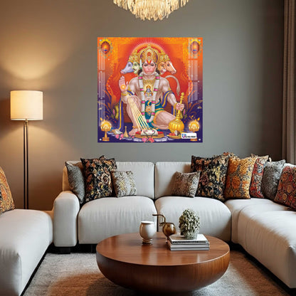 Panchmukhi Hanuman Divine Square Acrylic Wall Art