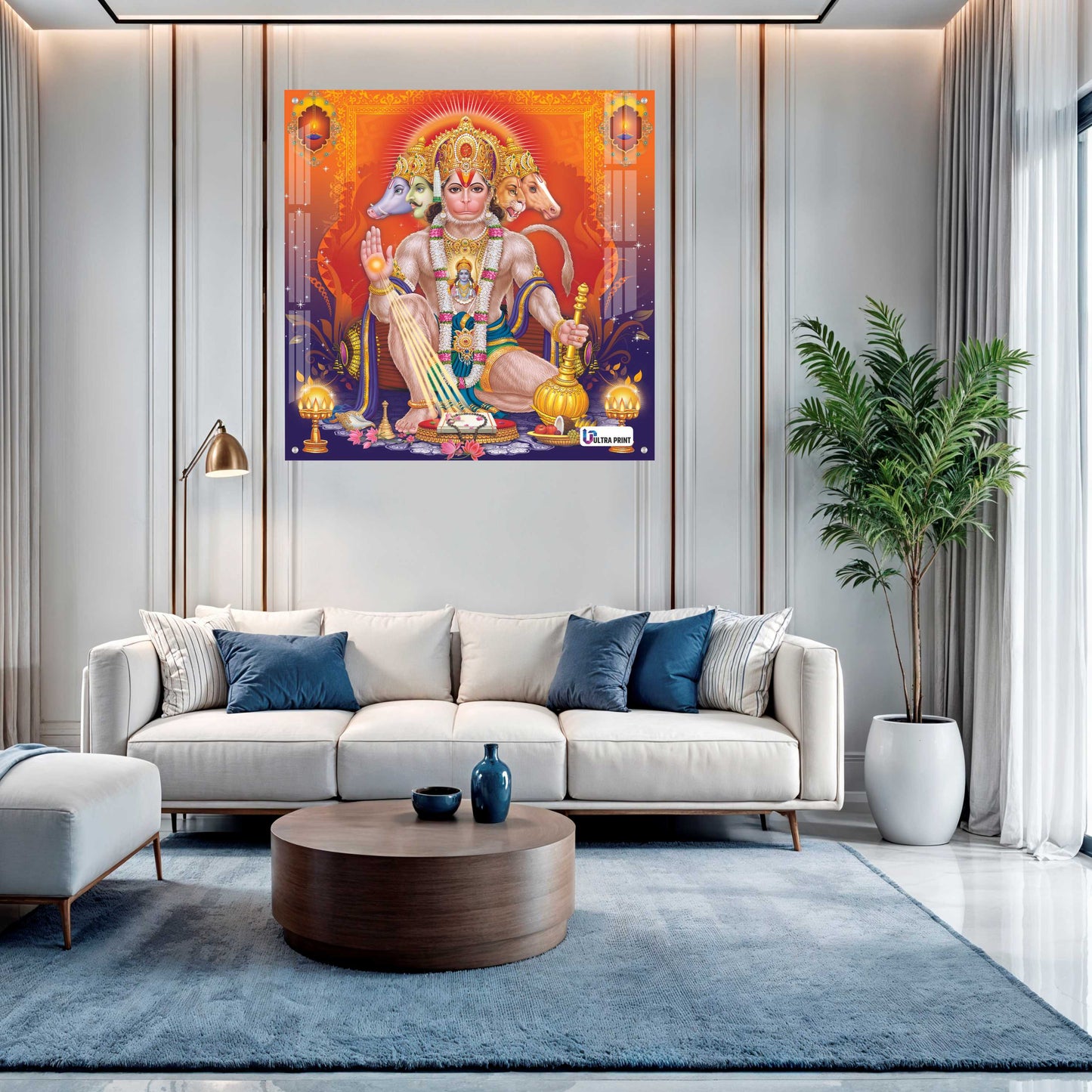 Panchmukhi Hanuman Divine Square Acrylic Wall Art