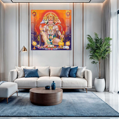 Panchmukhi Hanuman Divine Square Acrylic Wall Art