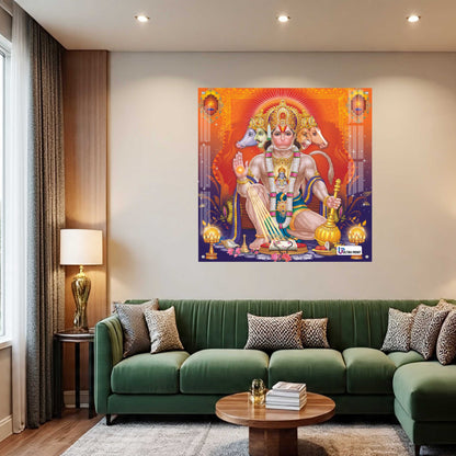 Panchmukhi Hanuman Divine Square Acrylic Wall Art