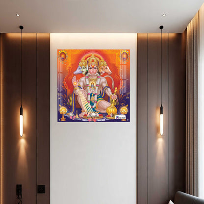 Panchmukhi Hanuman Divine Square Acrylic Wall Art