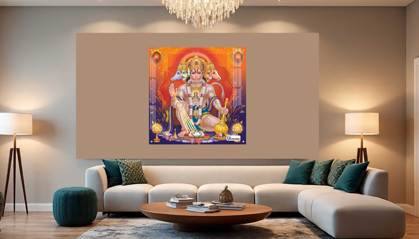 Panchmukhi Hanuman Divine Square Acrylic Wall Art