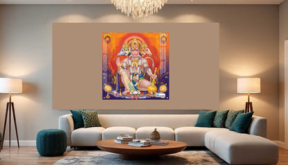 Panchmukhi Hanuman Divine Square Acrylic Wall Art