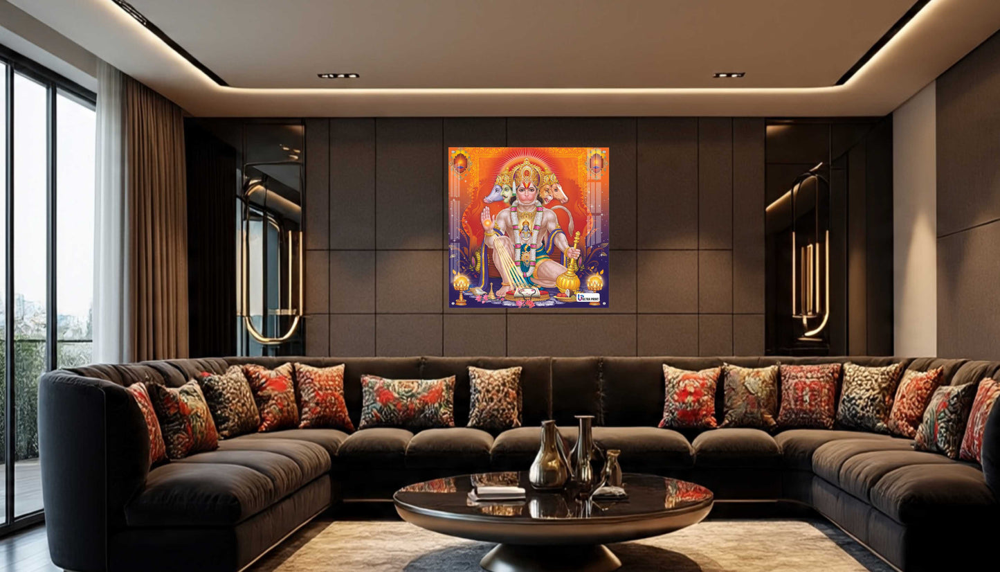 Panchmukhi Hanuman Divine Square Acrylic Wall Art