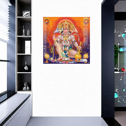 Panchmukhi Hanuman Divine Square Acrylic Wall Art