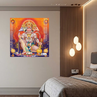 Panchmukhi Hanuman Divine Square Acrylic Wall Art