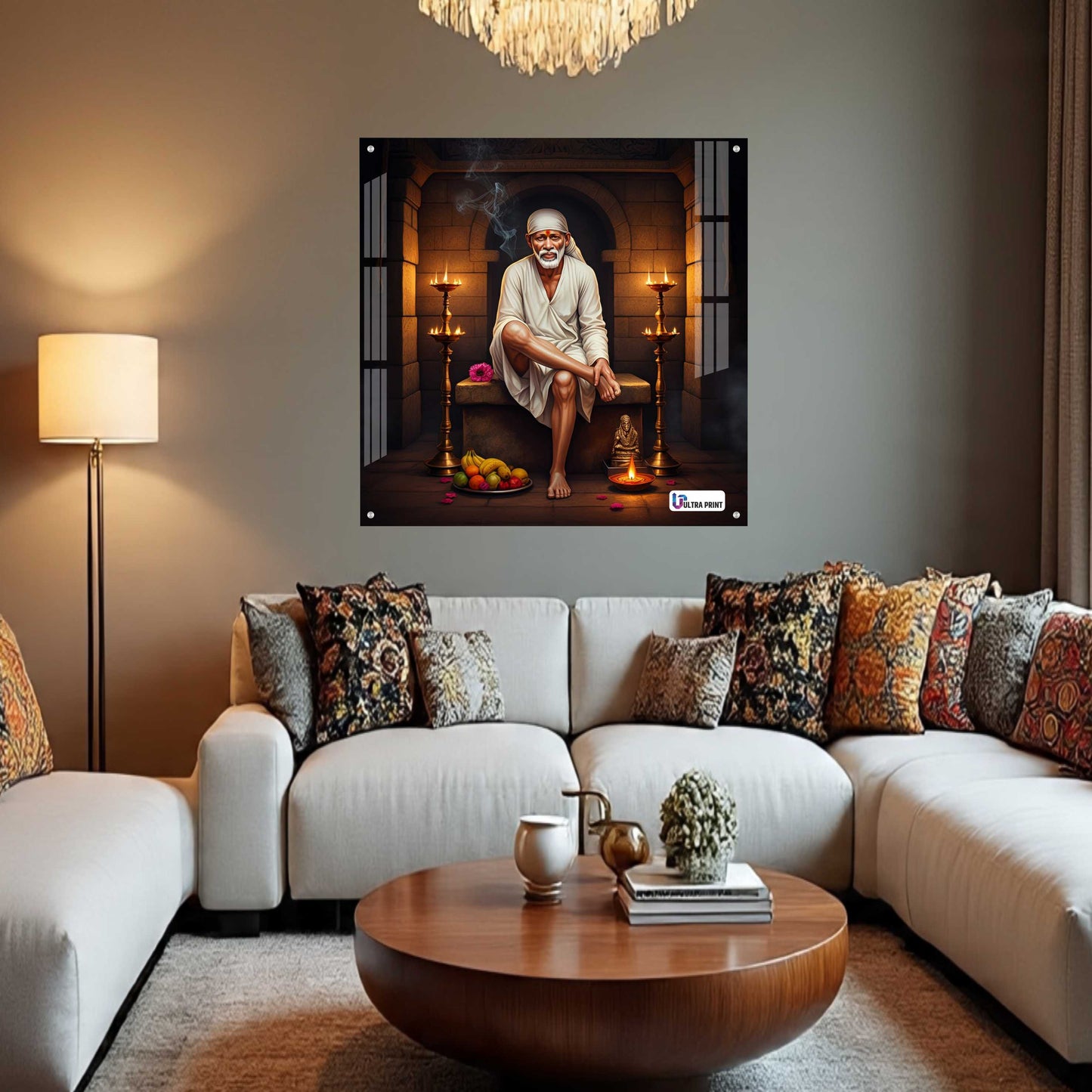 Shirdi Sai Baba Blessings Square Acrylic Wall Art