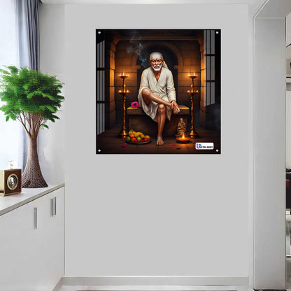 Shirdi Sai Baba Blessings Square Acrylic Wall Art