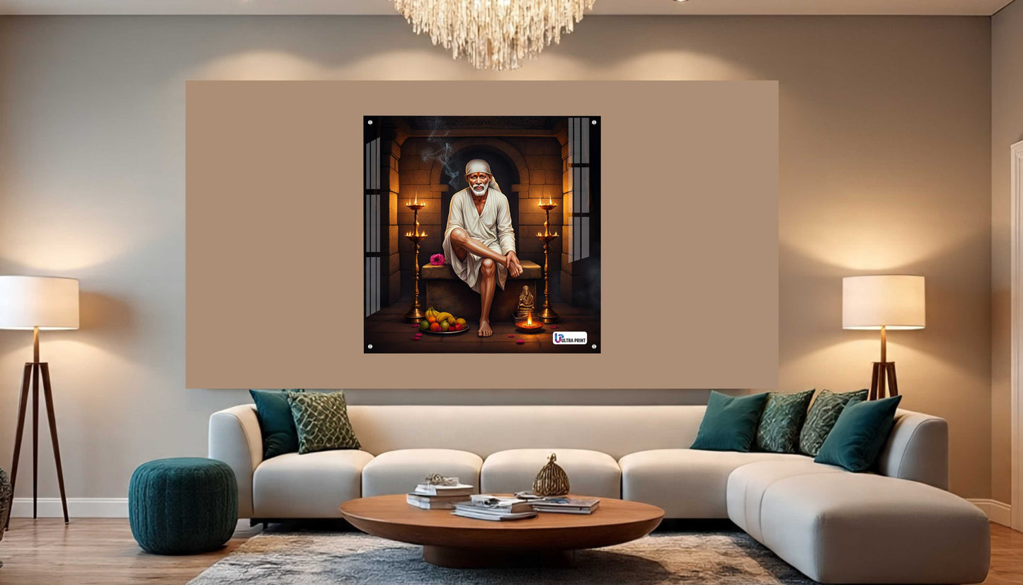 Shirdi Sai Baba Blessings Square Acrylic Wall Art