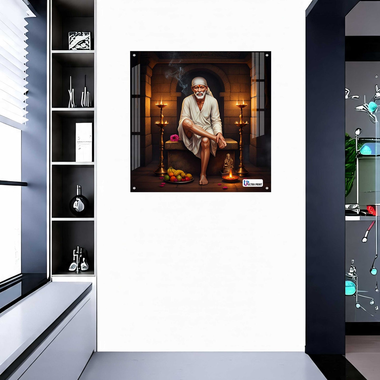 Shirdi Sai Baba Blessings Square Acrylic Wall Art