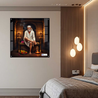 Shirdi Sai Baba Blessings Square Acrylic Wall Art